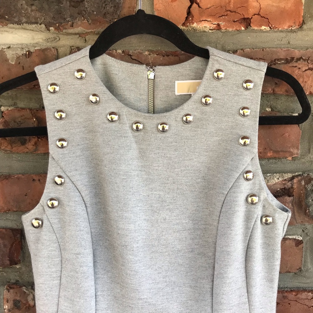 Michael Kors Grey Ponte Fit & Flare Dress - Picture 2 of 5